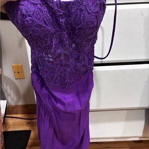 Vibrant Purple Lace Prom Dress